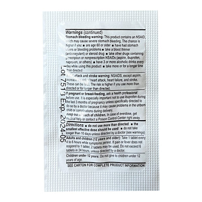 Medications Unit Dose Pack (Ibuprofen, Acetaminophen, Aspirin, Loperamide, Diphenhydramine, & Calcium Carbonate)
