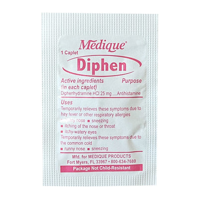 Medications Unit Dose Pack (Ibuprofen, Acetaminophen, Aspirin, Loperamide, Diphenhydramine, & Calcium Carbonate)