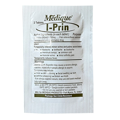 Medications Unit Dose Pack (Ibuprofen, Acetaminophen, Aspirin, Loperamide, Diphenhydramine, & Calcium Carbonate)