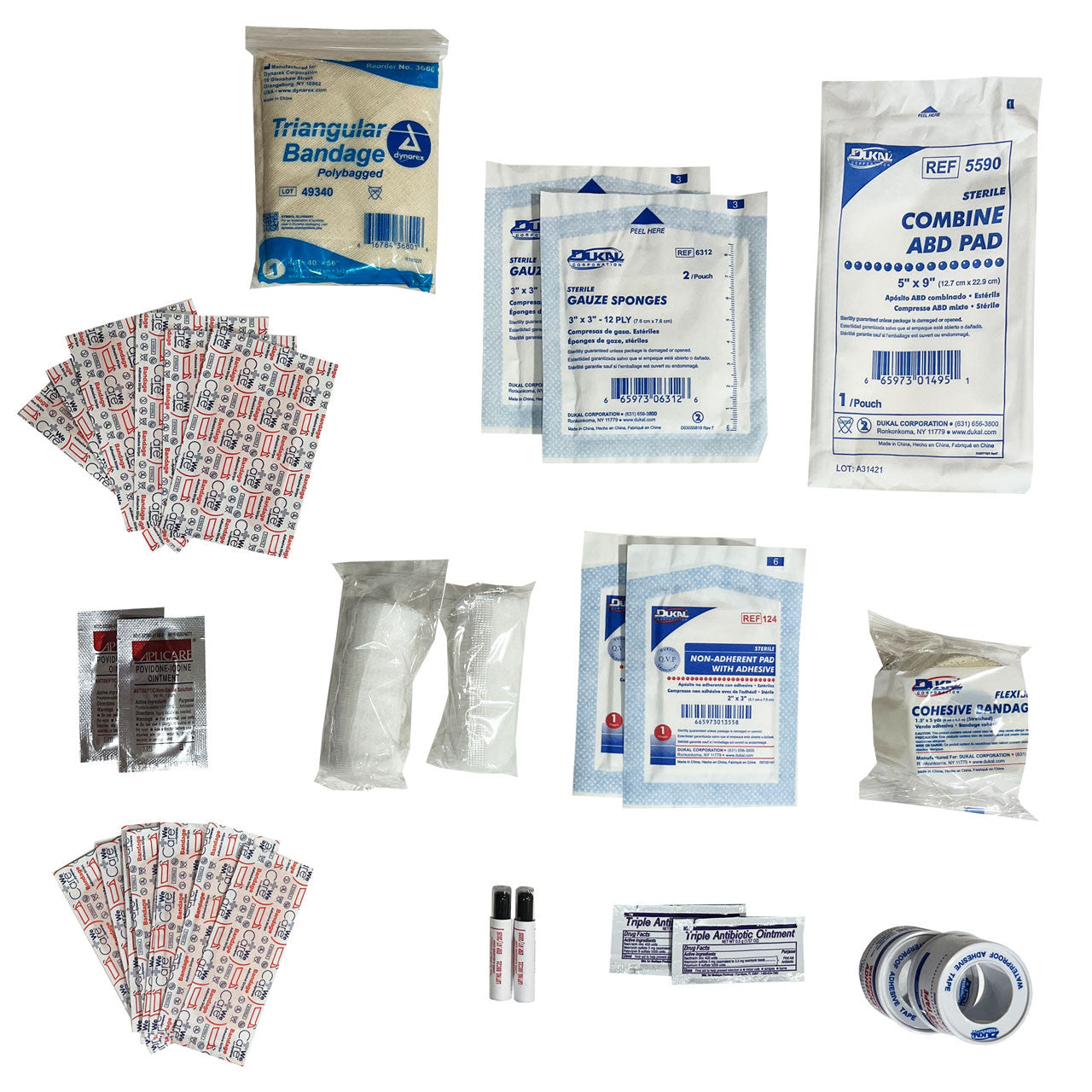 Universal First Aid Refill Kit, contents 