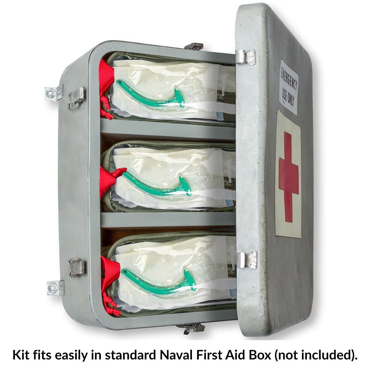 First Aid Box Response Kits, in wall cabinet 