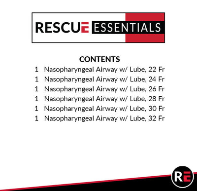 Rescue Essentials Naso Airway Kit, contents list