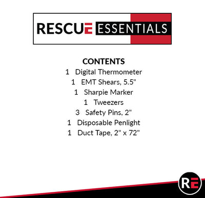 Rescue Essentials Tool Kit, contents list