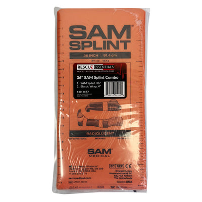 SAM Splint Combo Pack - (36" Orange/Blue Flat Splint with 4" Elastic Wraps)