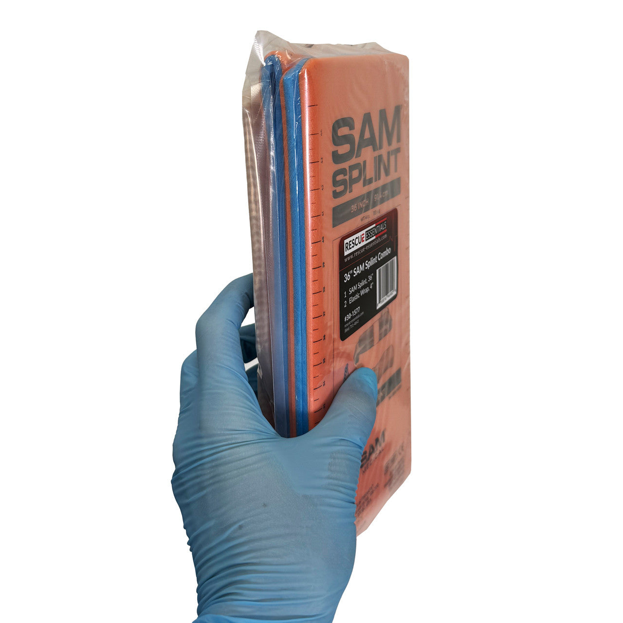 SAM Splint Combo Pack - (36" Orange/Blue Flat Splint with 4" Elastic Wraps)