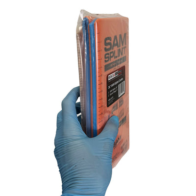 SAM Splint Combo Pack - (36" Orange/Blue Flat Splint with 4" Elastic Wraps)