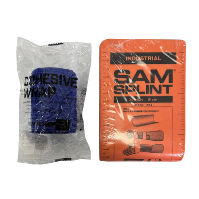 SAM Splint Combo Pack -  (24" Orange/Blue Splint with Blue Cohesive Wrap)
