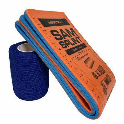 SAM Splint Combo Pack -  (24" Orange/Blue Splint with Blue Cohesive Wrap)