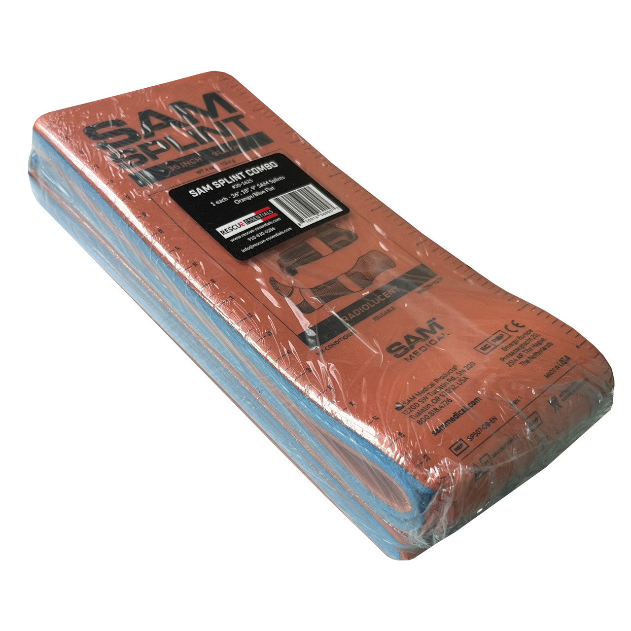 SAM Splint 3X Combo Pack, In packaging side angle 