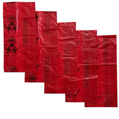 Biohazard Bags for Infectious Waste - 5-Pack 