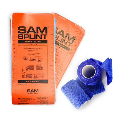 SAM® Splint Combo Pack (2 Orange/Blue 36" Splints & 2 Blue Cohesive Wrap)