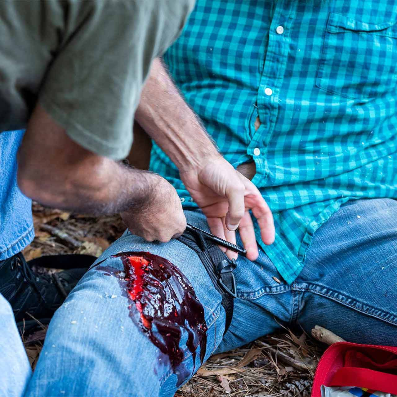 SOF Tourniquet in use on leg