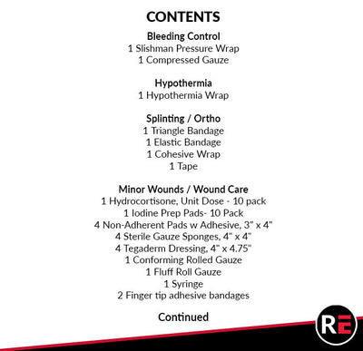  Wilderness First Responder WFR Starter Kit contents list- part 1