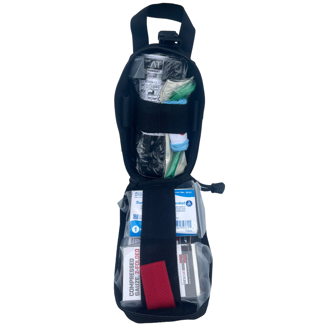 Mini Rip-Away IFAK Pouch, Black-Open
