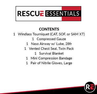 Mini Rip-Away IFAK Pouch, contents list