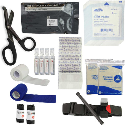 USCG Aircraft First Aid Refill Kit, contents laid out