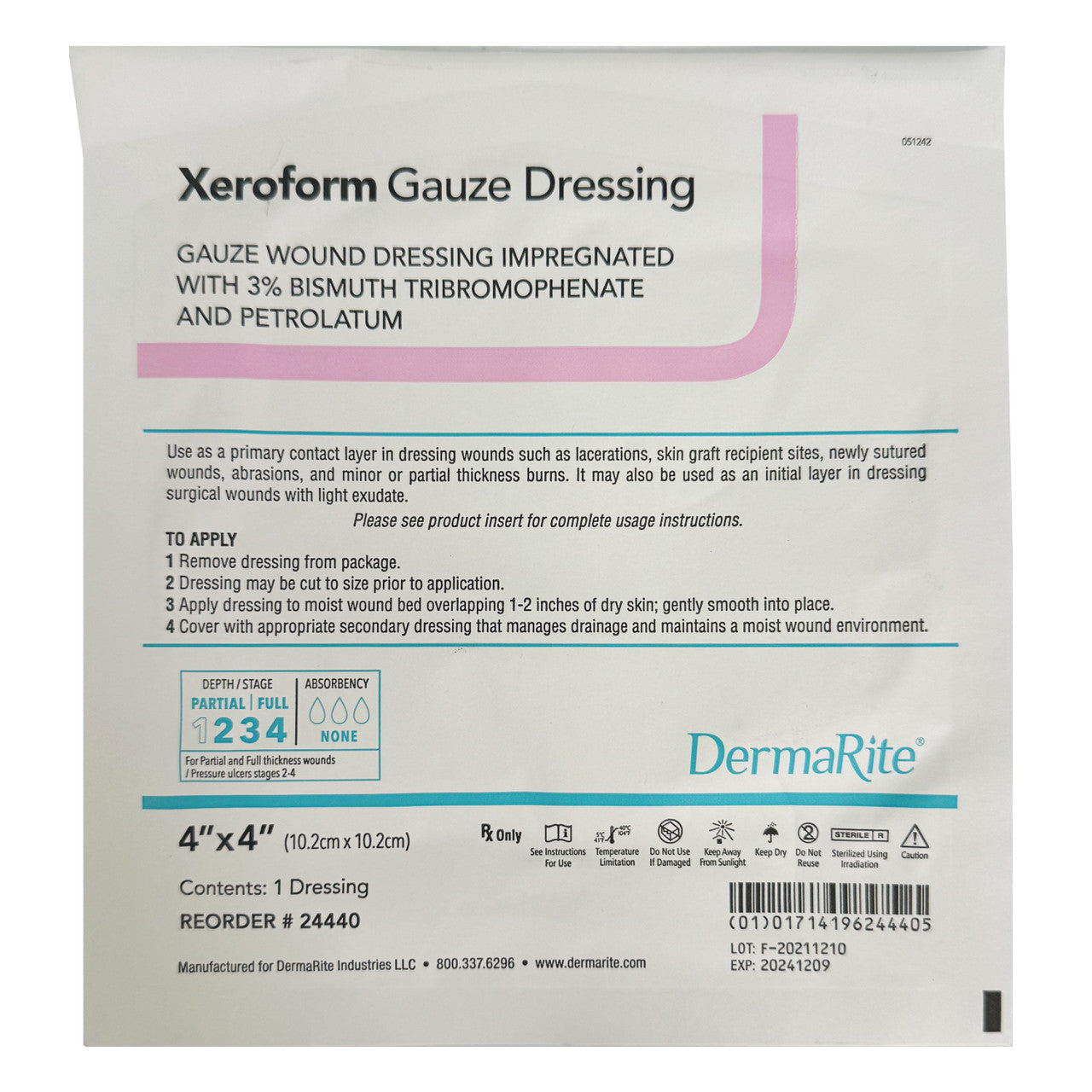 Xeroform Petrolatum Impregnated Dressing, 4" X 4"