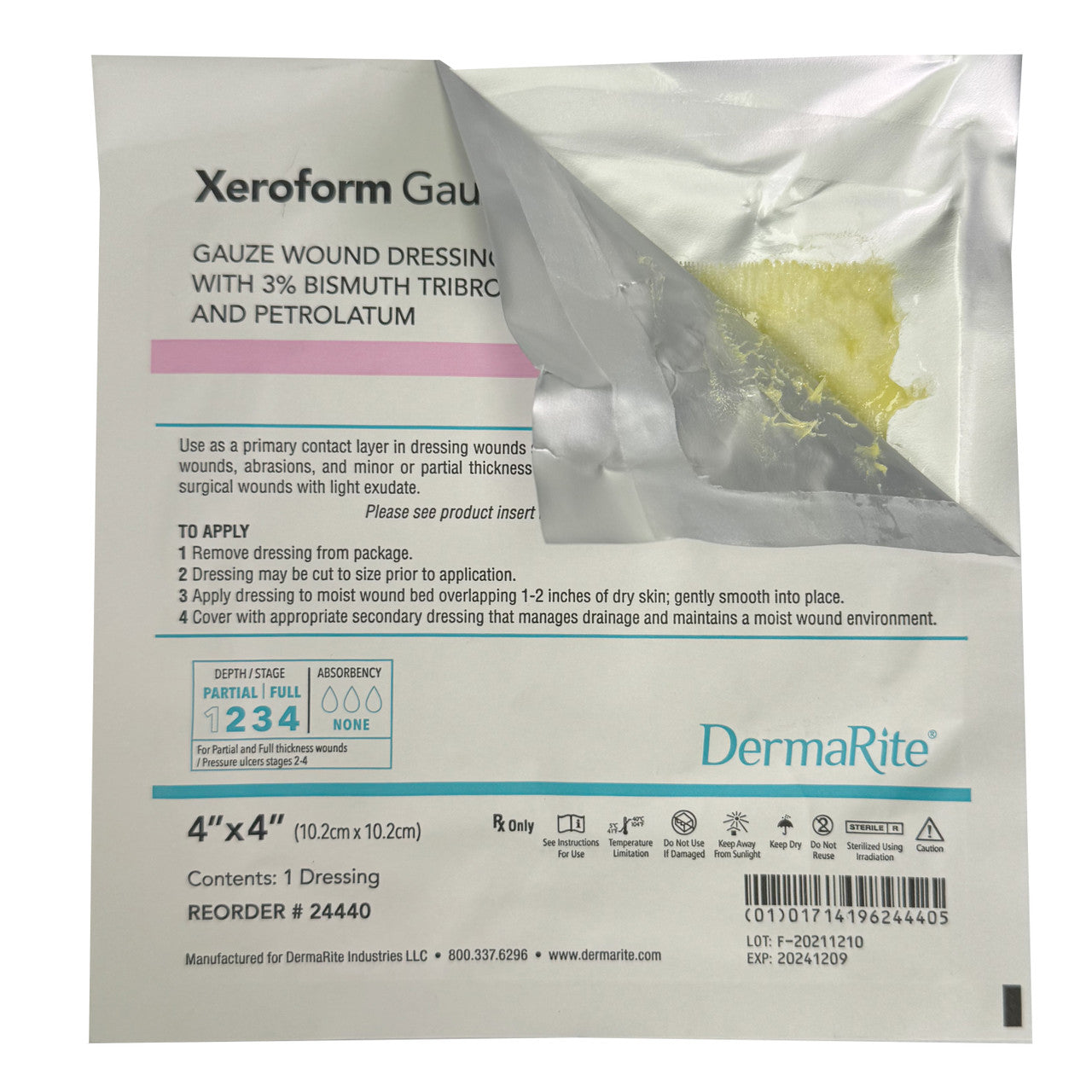 Xeroform Petrolatum Impregnated Dressing, 4" X 4"