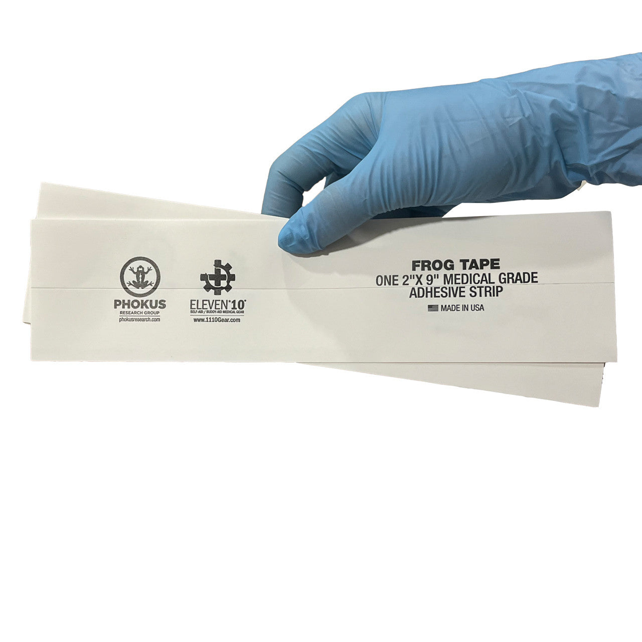 Frog Tape strips in hand
