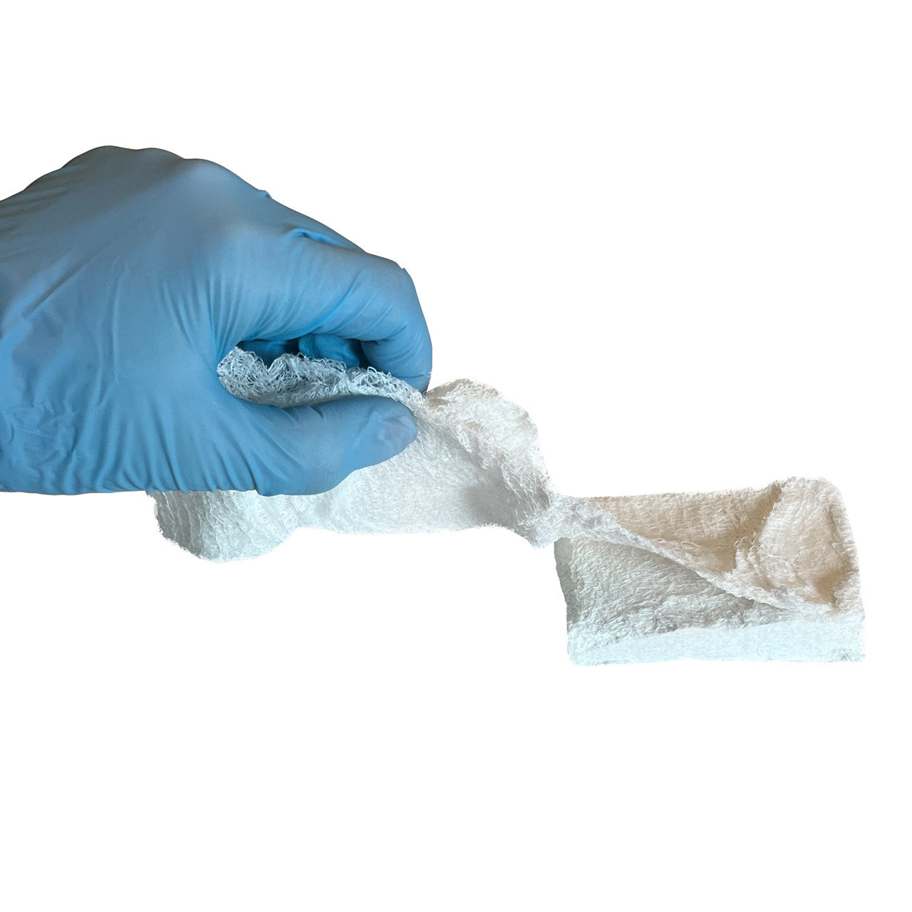 Z Folded Krinkle Gauze, being pulled
