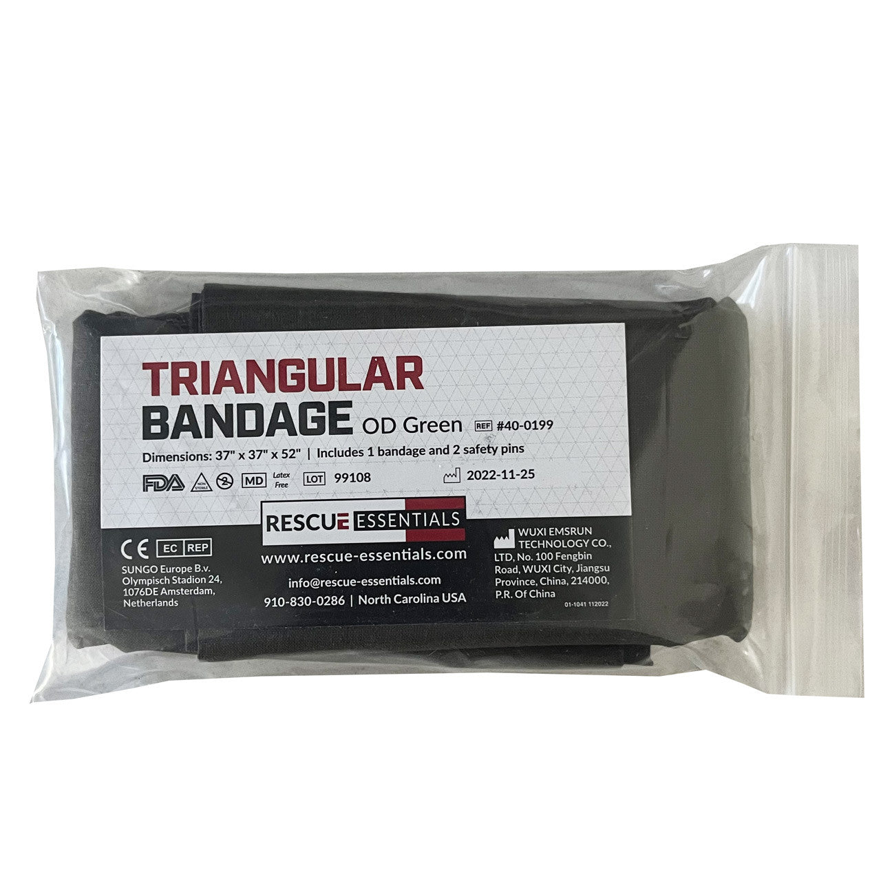 Rescue Essentials Triangle Bandage, In packaging front