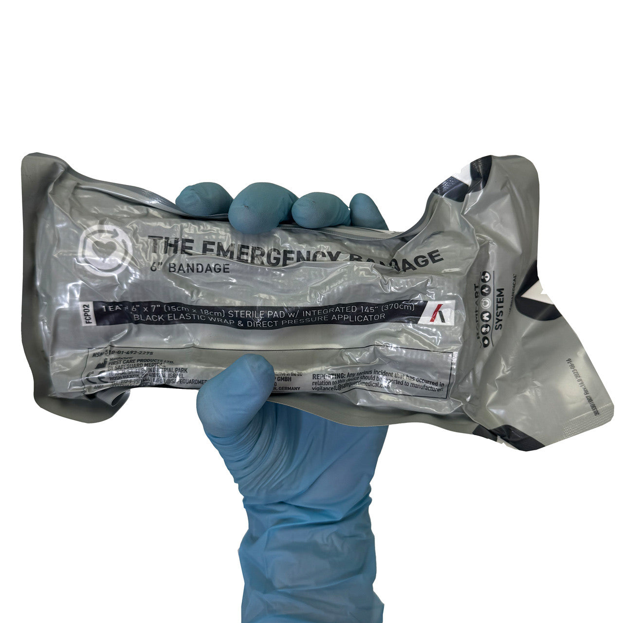 Israeli Emergency Bandage, front in hand