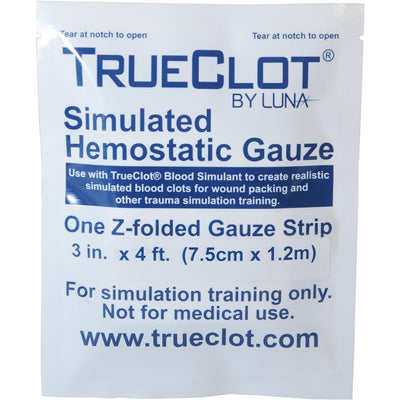 Simulated Hemostatic Gauze, front of packaging