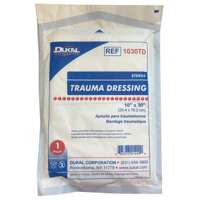 Trauma Dressing, front of packaging