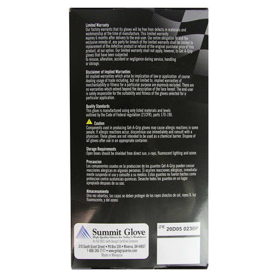 Get-A-Grip Nitrile Gloves, box packaging label