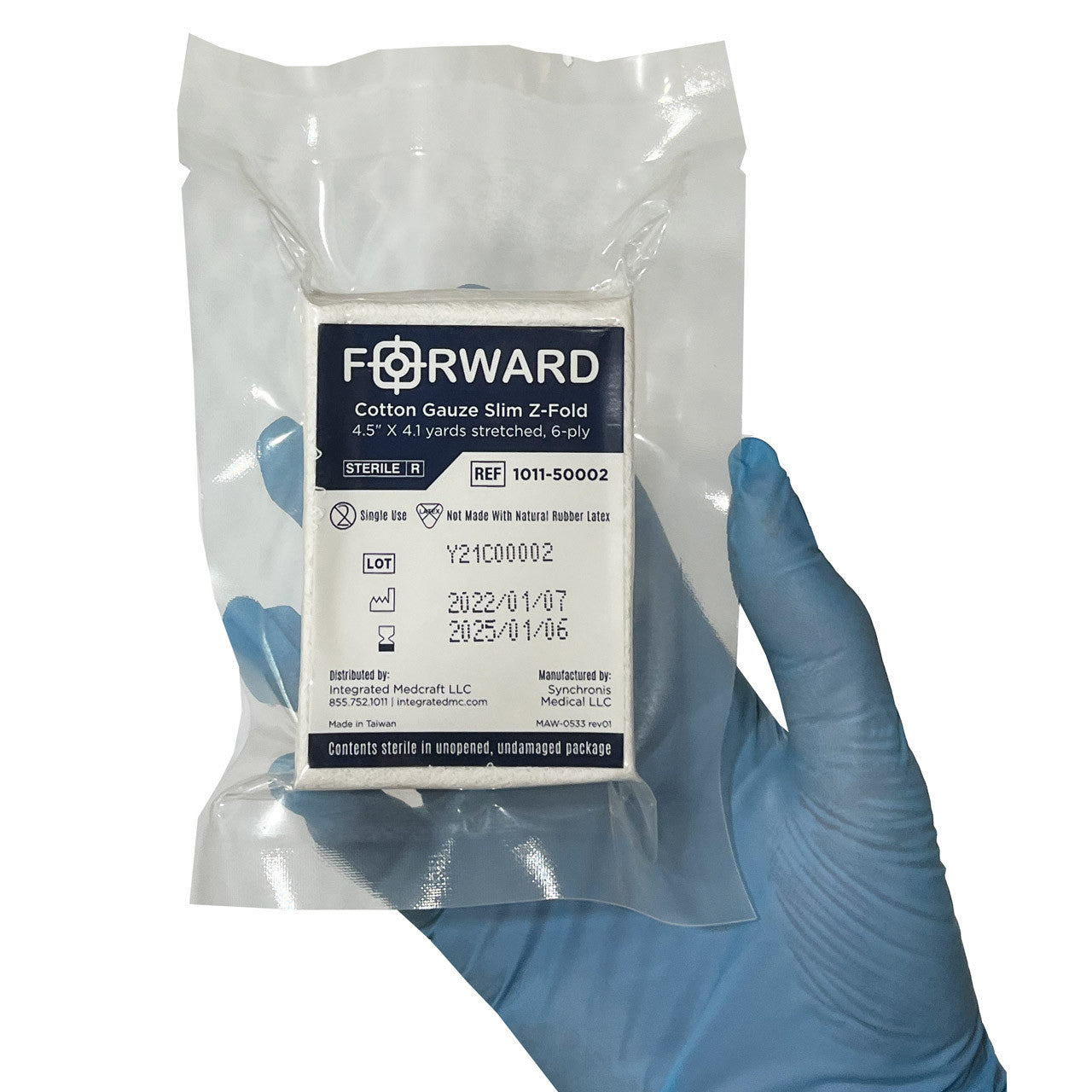 Cotton Gauze, in hand showing size