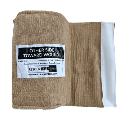 6" Rescue Essentials Emergency Trauma Dressing, front