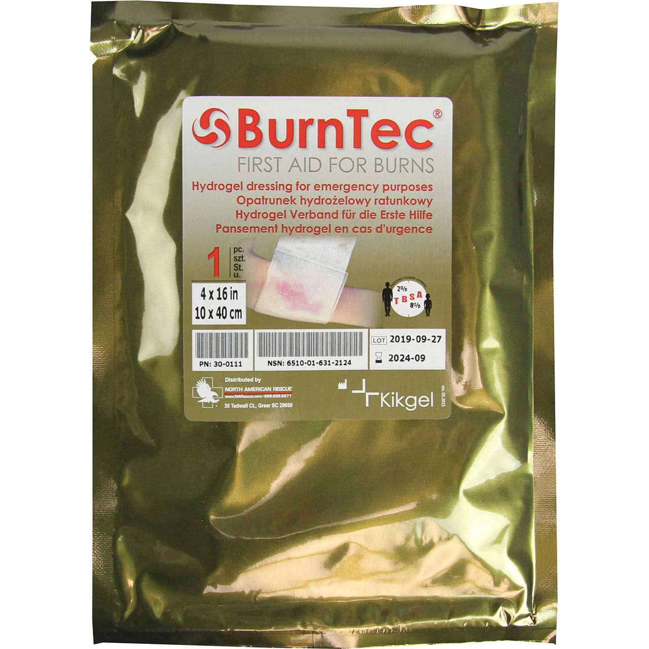 NAR 4" X 16" Burntec® Dressing, front