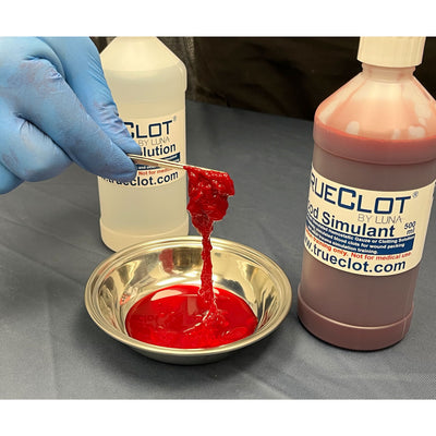 TrueClot Clotting Solution, in use