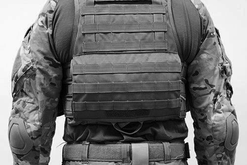 Litter, attached to vest