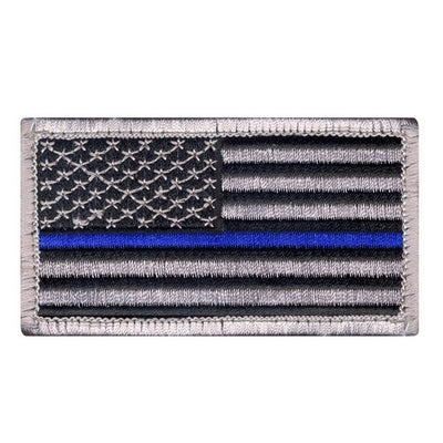 Embroidered Thin Blue Line Flag Patch, front