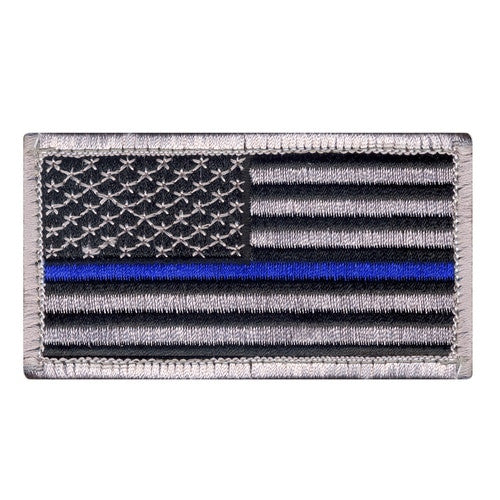 Embroidered Thin Blue Line Flag Patch, front