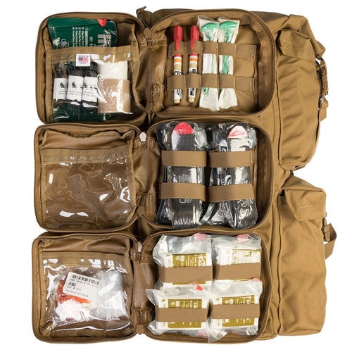 NAR Warrior Aid and Litter Kit by North American Rescue NAR Coyote (open)