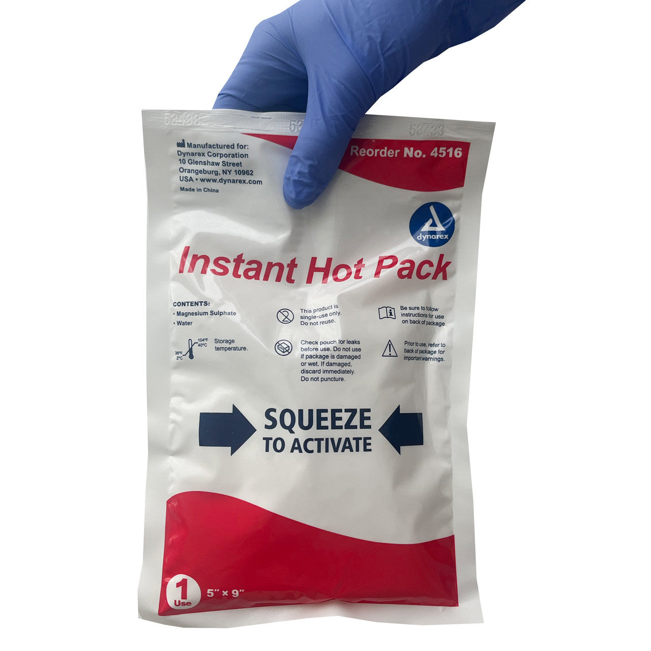 Disposable Instant Hot Pack, in hand