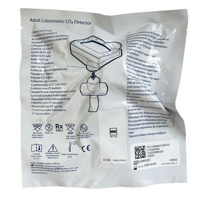 Adult Easy Cap II End Tidal CO2 Detector in packaging - Back