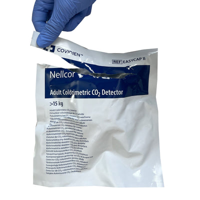Adult Easy Cap II End Tidal CO2 Detector in packaging - Being opened
