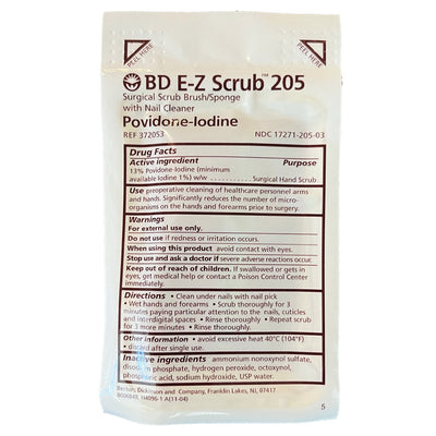 Povidone Iodine Surgical Scrub Brush/Sponge, front of packaging