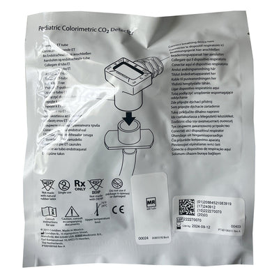 Pediatric Easy Cap II End Tidal CO2 Detector in packaging - Back