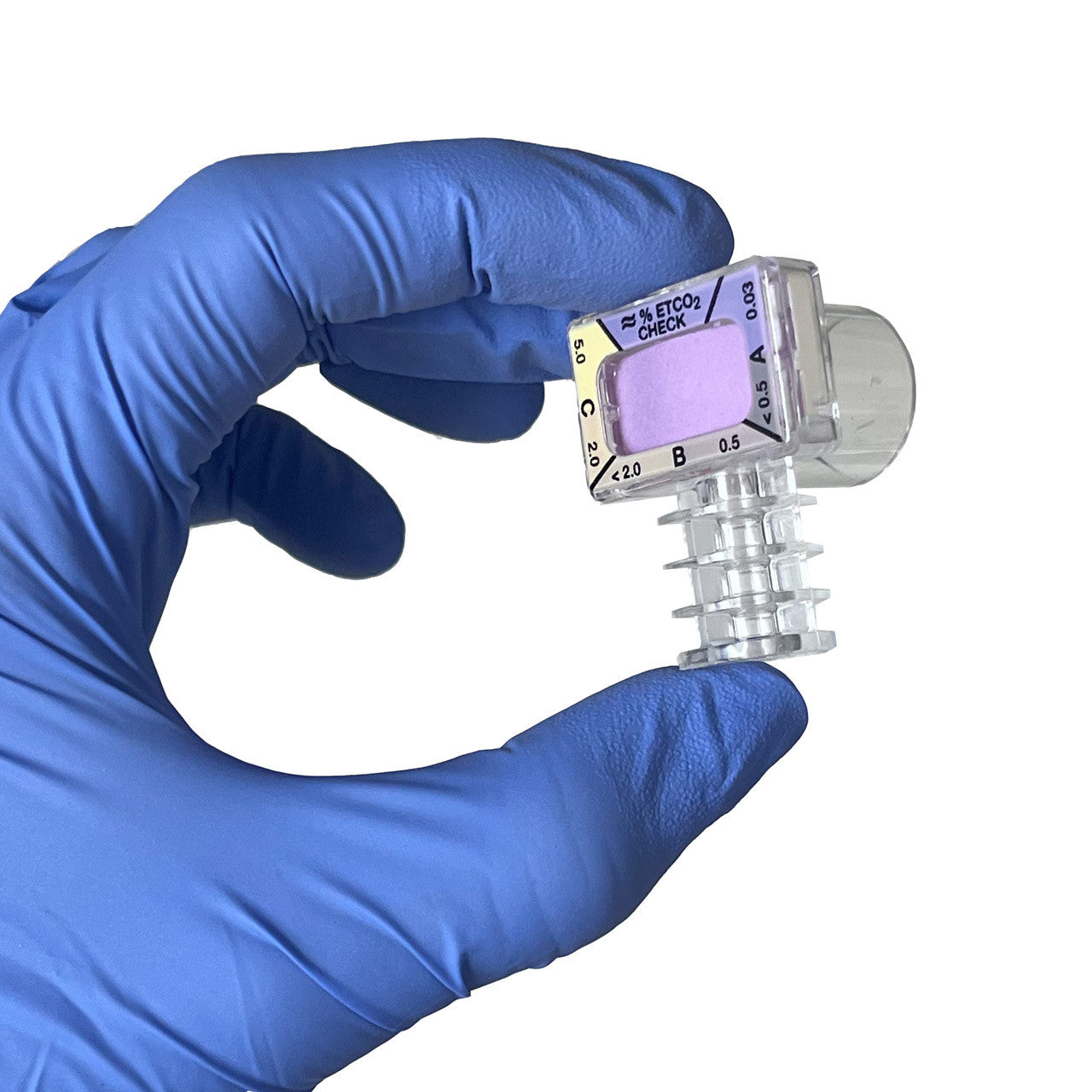 Pediatric Easy Cap II End Tidal CO2 Detector in packaging - In hand