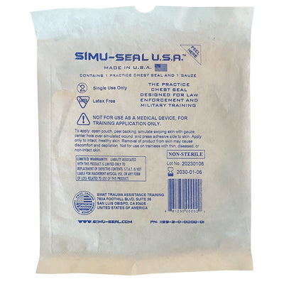 Simu-Seal Chest Seal Trainer, front of packaging