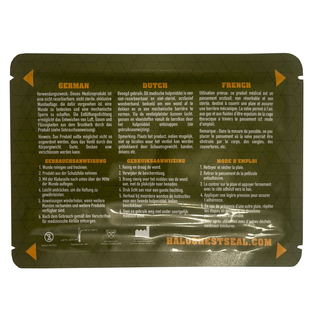 Halo Vent IFAK Chest Seal, packaged (back)