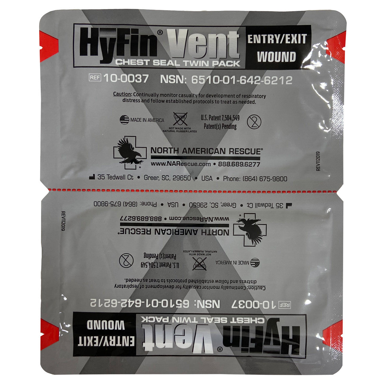 Hyfin Vented Chest Seal, Front Packaging