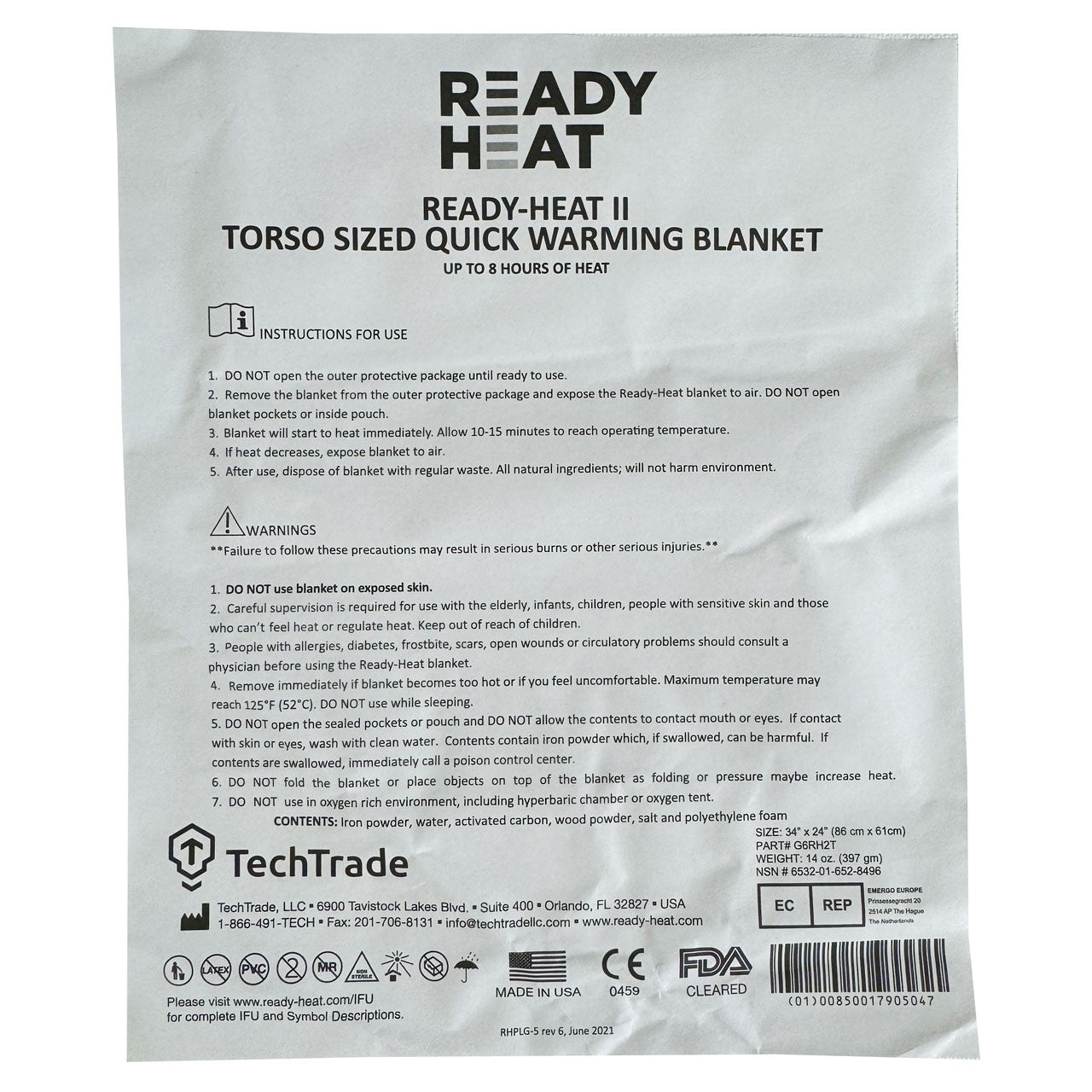 Ready-Heat II Torso Hypothermia Blanket – Rescue Essentials