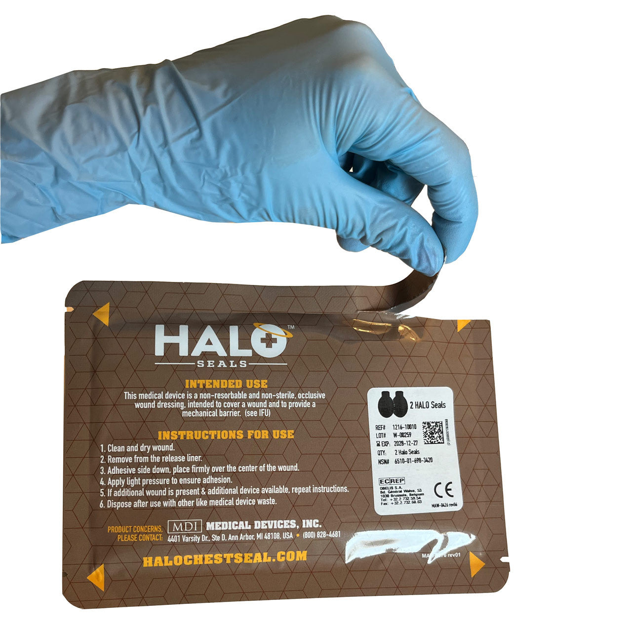 Halo Chest Seal, being open