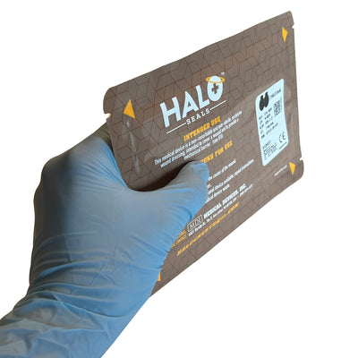 Halo Chest Seal, front of packaging in hand