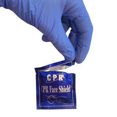 Adsafe CPR Face Shield, being opened